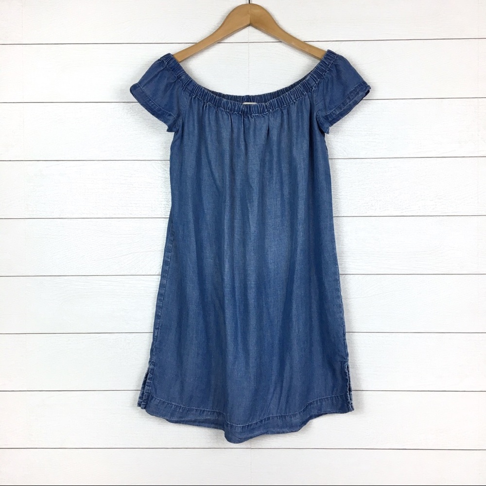 Cloth & Stone Off The Shoulder Chambray Dress